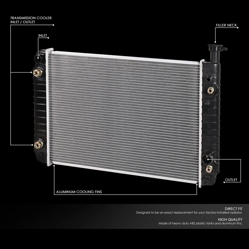 Para GMC Safari Astro 1985-1994 4,3 L AT Radiador Estilo de Fábrica Núcleo de Aluminio 312 Foto 2 de 4