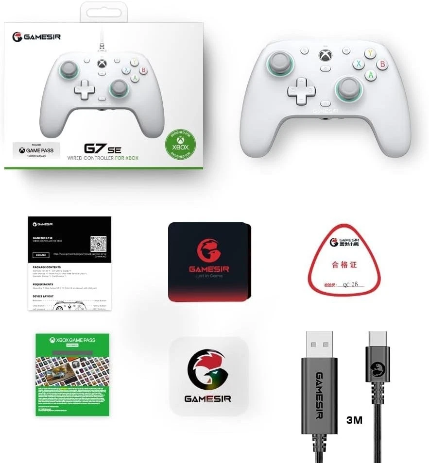 GameSir G7 SE | White | Wired Controller | Xbox Series X|S | Xbox One | PC - Image 3 of 4