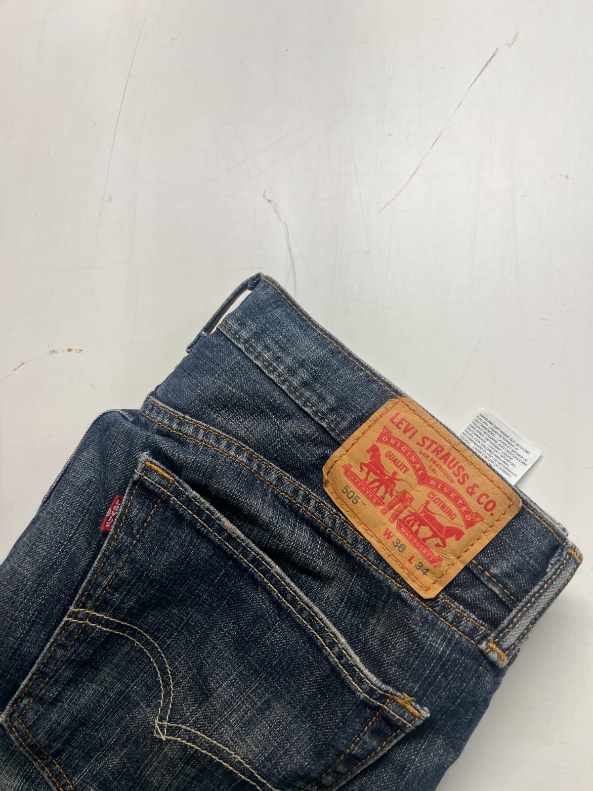 Vtg Levis 505 Regular Straight Leg Jeans Blue  Denim Medium Wash Mens Sz 36x34 thumbnail 4