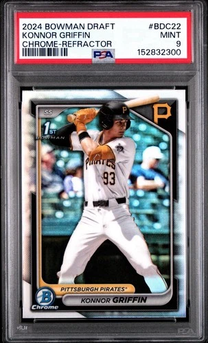2024 Bowman Chrome Draft 1st Konnor Griffin #BDC-22 Refractor RC Pirates PSA 9!