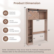 Over the Toilet Bathroom Storage Cabinet w/ Sliding Barn Door  Shelves Rustic