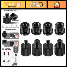 8-Piece Microphone Stand Adapter Set - 5/8" to 3/8", 1/4" to 5/8" Screws, Compat