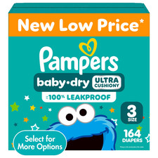 BIG SALE Pampers Baby Dry Diapers Size 3, 164 Count, Absorbent, Free Ship US
