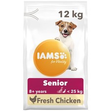 IAMS Senior Small Medium Complete Dry Dog Food Chicken 12kg - With DentalCare 2.63 per kilo