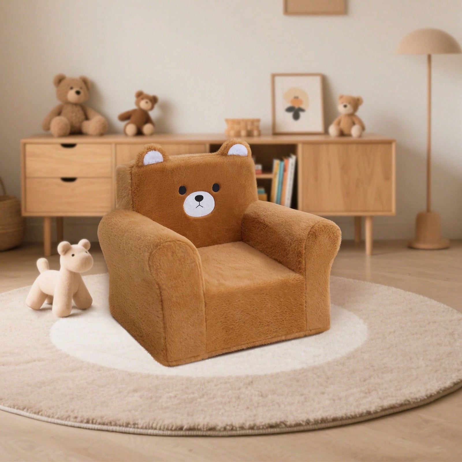 Square Toddller Chair, Comfy Foam Kids Armchair With Reading -Zenga