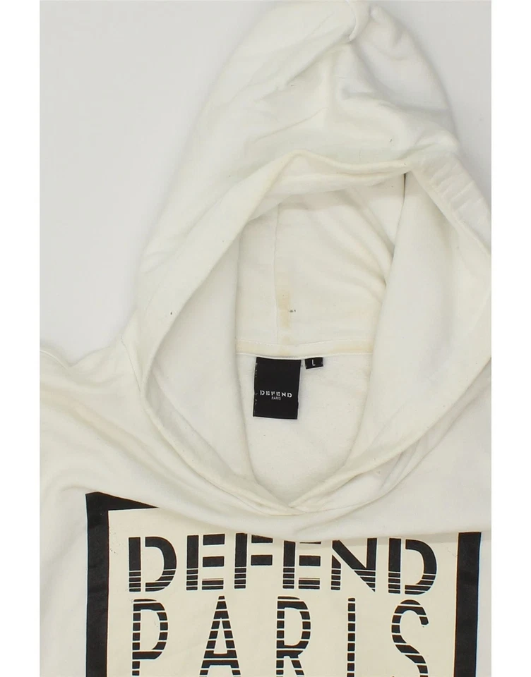 DEFEND PARIS Hombres Gráfico Sudadera con Capucha Jersey Mediano Blanco Algodón OR08 Foto 4 de 4