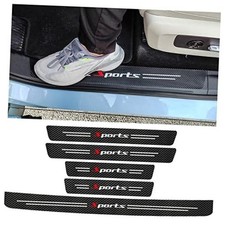 5PCS Car Door Sill Protector,Carbon Fiber Sport Threshold/Rear Sport/White