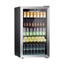 COWSAR Wine Cooler, 26 Bottle 130 Can Beverage Refrigerator, ETL Approved Min...
