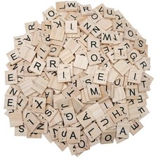 400 PCS Wood Spelling Tiles DIY Wooden Letters for Spelling Wood Tile Game