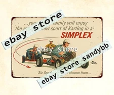 1960 SIMPLEX GO-CART tin sign