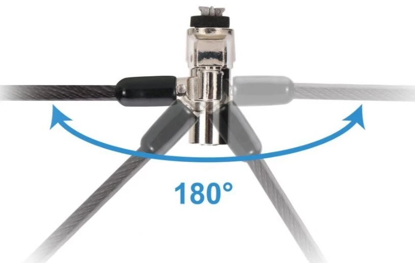 Lucchetto per laptop con chiave, slot Nano Lock, 1,8 m - Immagine 4 di 4