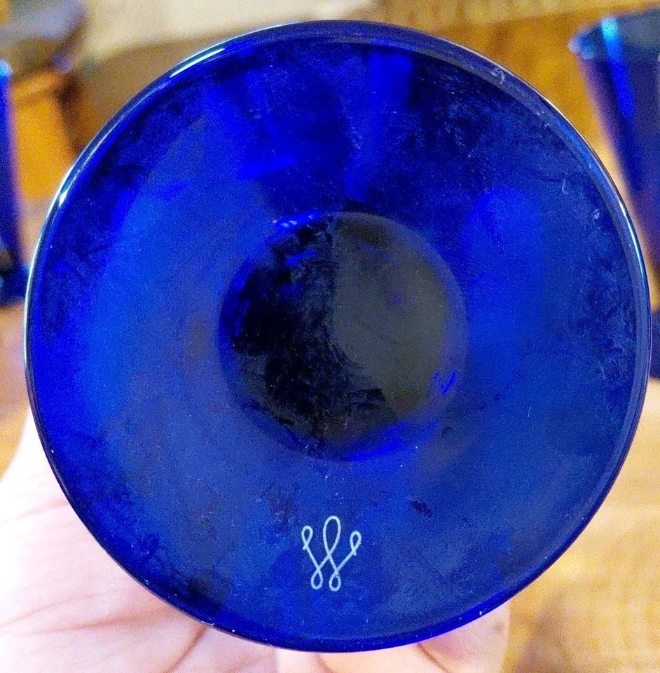 Colonial Williamsburg Handcrafted Shrub Glasses Cobalt Blue 8oz Set of 4 - Image 3 of 4