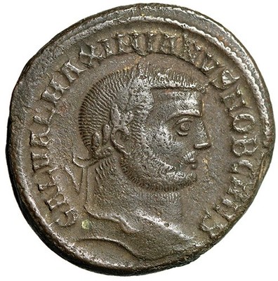 Galerius Caesar Follis ''Genius, Crescent Moon'' Antioch Mint Very Fine