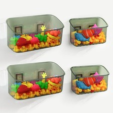 Bath Toy Storage Holder for Bathtub 4pcs, Large Capacity Clear Bath Toy Holde...