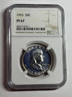 1953 Franklin Silver Half Dollar NGC PF67 Strong Strike High Grade
