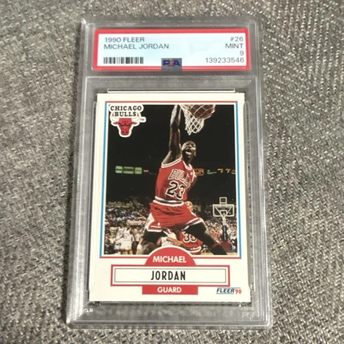Fleer 1990 Fleer Michael Jordan #26 Chicago Bulls PSA 9 Graded Card