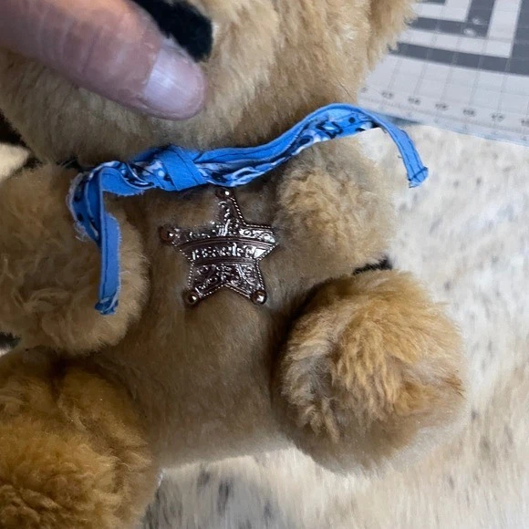 Oso de peluche Beariff el Sheriff marrón tostado vaquero juguete de peluche occidental Foto 4 de 4