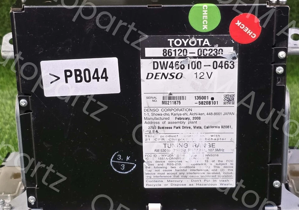 Toyota SEQUOIA 2007-2009 JBL Navegación Display Unidad 86120-0c230 Fabricante Original Usado Foto 4 de 4
