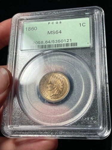 1860 PCGS MS64 Indian Head Cent Old Green Holder