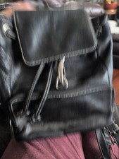Vintage Black Prelinda Genuine Leather Backpack