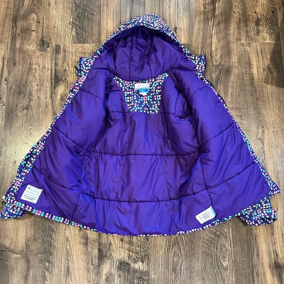 GUC Girl's Columbia Sportswear Purple Hooded Zip Warm Coat, Size XL 18/20 - Image 2 of 4