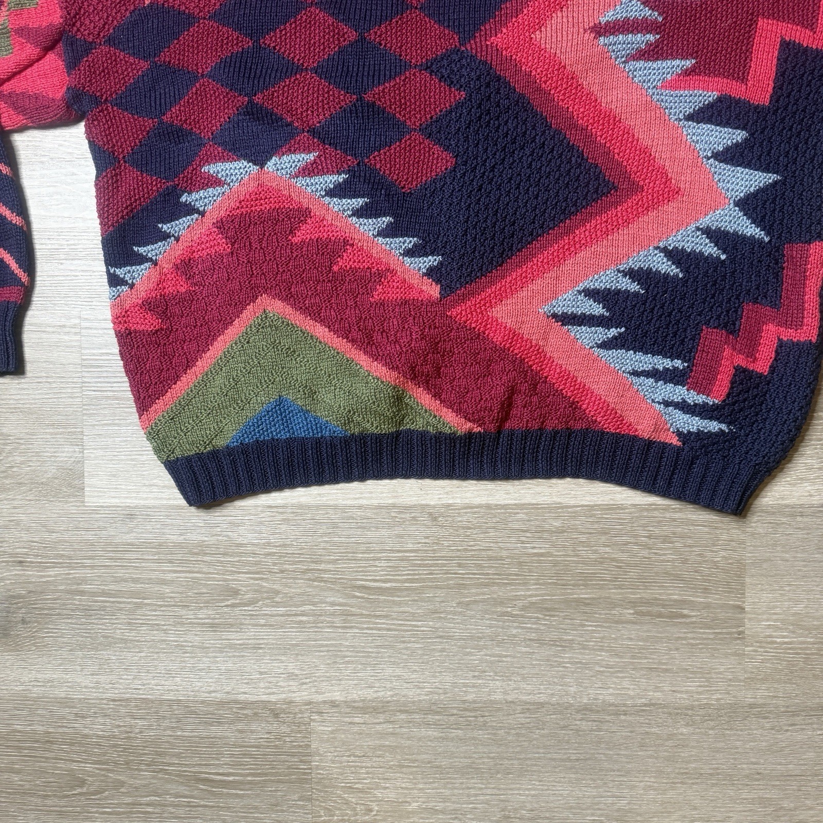 Peruvian Connection Sweater Large Multicolor Art … - image 14