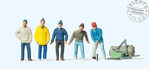 Preiser 20261 Figuren Skala H0 1:87: Satz Von 5 Arbeiter Der Zirkus A Mit C-image