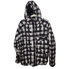 Burton Men's Dryride Chittagong Poacher Black  Gray Hooded Snowboard Jacket S