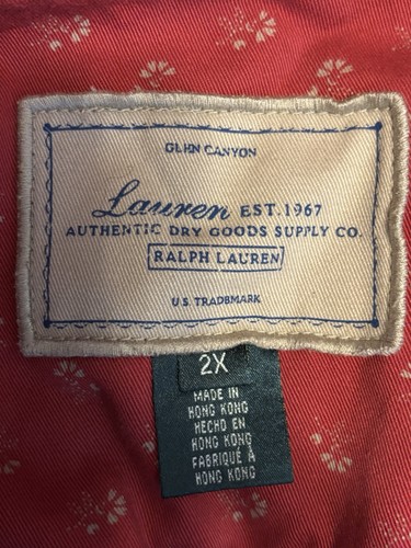 Giacca jeans denim donna vintage Ralph Lauren Dry Goods XXL rosso floreale 2XL - Foto 3 di 5