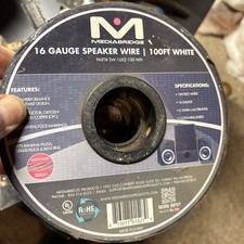 Mediabridge 16 Gauge Speaker Wire 100 Ft White Part SW-16X2-100-wh