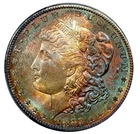 1882 S MORGAN DOLLAR PCGS MS64**RAINBOW**NICE BULLSEYE COLOR PQ+++ NR #76314