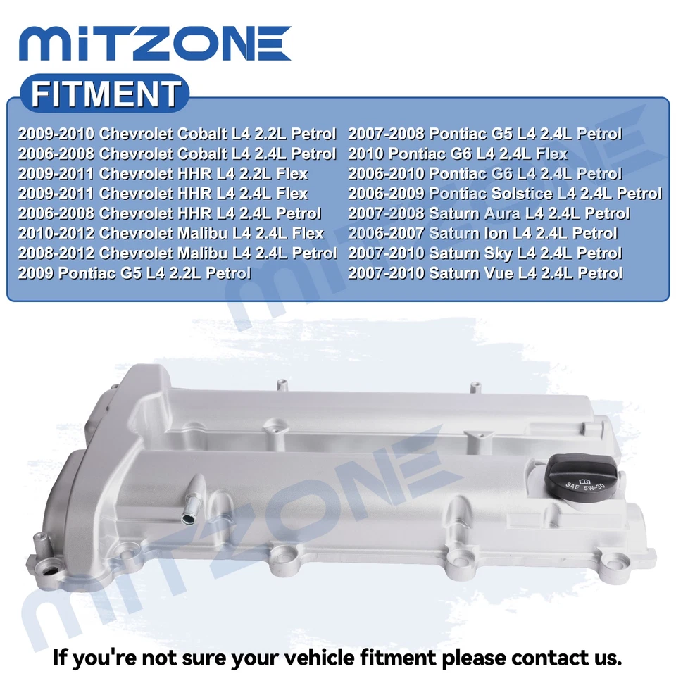Cubierta de válvula de aluminio Mitzone para Chevrolet 06-10 Cobalt 09-11 HHR 08-12 Malibu Foto 2 de 4