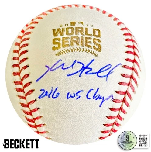 💥Kyle Hendricks💥 Chicago Cubs Signed 2016 World Series Baseball Autograph –BAS
