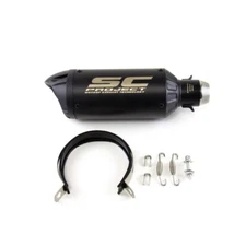 Slip-on 51mm 2" Universal Motorcycle Exhaust Muffler Pipe Tail Tips Black