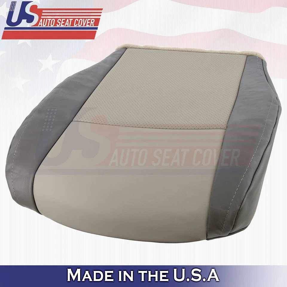 2008 to 2010 For Jeep Grand Cherokee Driver Bottom Leather Seat Cover 2 Tone Tan - Image 3 of 4