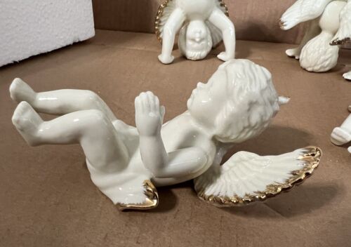Vntg Set of 4 Ivory & Gold Tumbling Cherubs by Madison Avenue Style: A2182G NOS - Picture 13 of 24