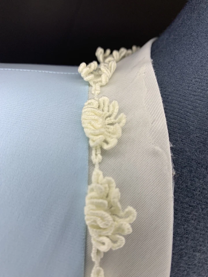 Vestido camisón vintage Vanity Fair azul blanco túnica de anfitriona talla 12 Foto 3 de 4