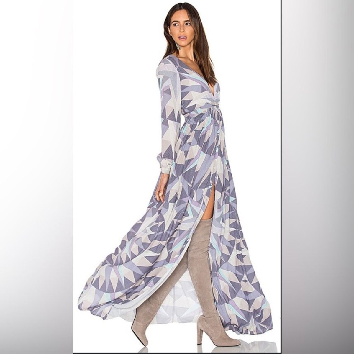 mara hoffman long sleeve dress Mara Hoffman Blair Long-Sleeve Gauze Maxi Dress