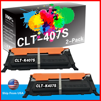 2PK CLT-K407S CLT407S Toner Cartridge Black for CLX-3180 CLX-3186 Printer