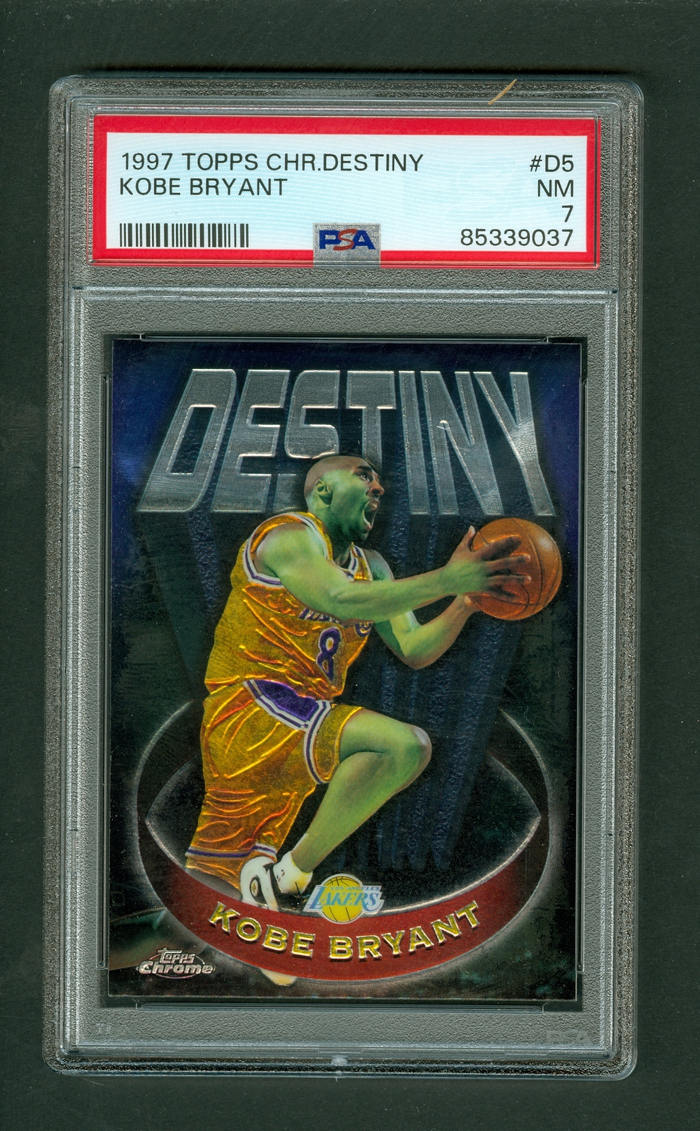 Kobe Bryant 1997-98 Topps Chrome Destiny #D5 Green Tint PSA 7