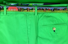Hand-Needlepoint Polo Match Theme Belt Sz 36 1/2"