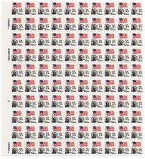Scott #1894e Flag over Supreme Court Sheet of 100 Stamps - MNH P#2 Left