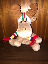 ANIMAL ADVENTURE  PLUSH Hudson’s Bay Moose w/ Iconic Striped Hat & Scarf Clean