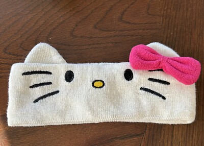 Sanrio Hello Kitty Knit Headband Head Ear Warmer Hair Band Winter Pink  Child