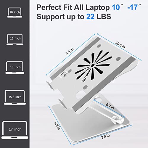 Cooling Laptop Stand with Adjustable Height and Foldable Design