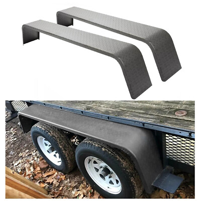 #ad 2 Diamond Tread Plate Double Tandem Axle Trailer Fenders 10 1 4quot;x72 7 8quot;x13quot; $118.99