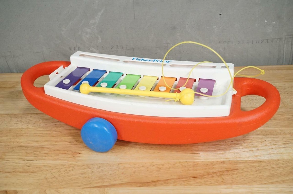 Vintage 1989 Fisher Price 2214 Hard Plastic Toy Musical Rock
