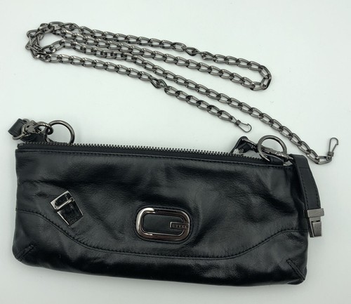 Nuevo Bolso de Mano Guess Cuero Negro 2 correas de diferentes Gunmetal  Bandolera Nuevo con etiquetas (G256) | eBay
