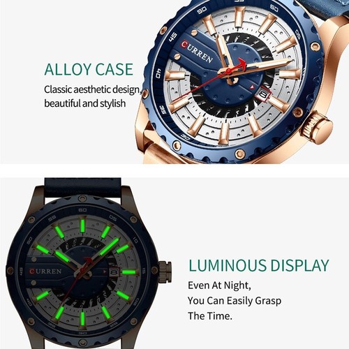 CURREN Casual Mens Quartz Sports Watch Date Top Military Army Waterproof Watches - Picture 15 of 20
