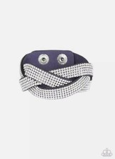 NEW Paparazzi Jewelry Urban Bracelet Nice Girls Finish Last Blue Snap Closure